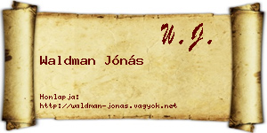 Waldman Jónás névjegykártya